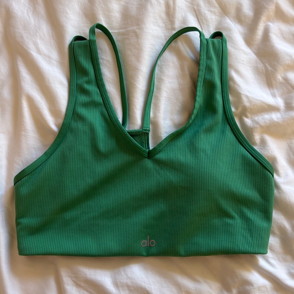 Alo Yoga Green Sports Bra Top